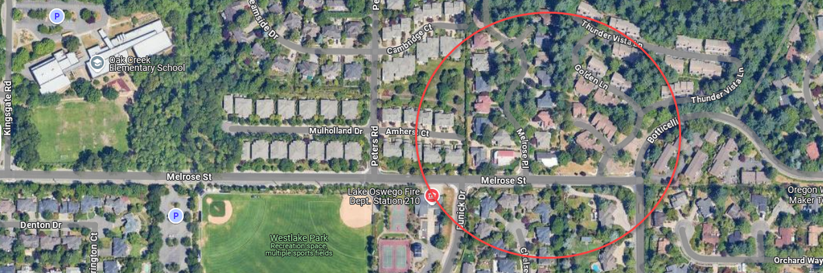 map containing the home of Chip Terhune