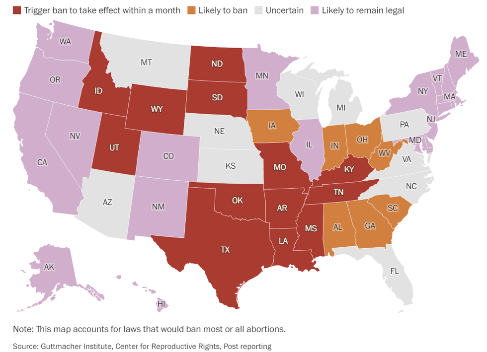 Mapping abortion rights in a post-Roe America - The Washington Post
