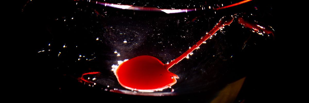 maraschino cherry in glass