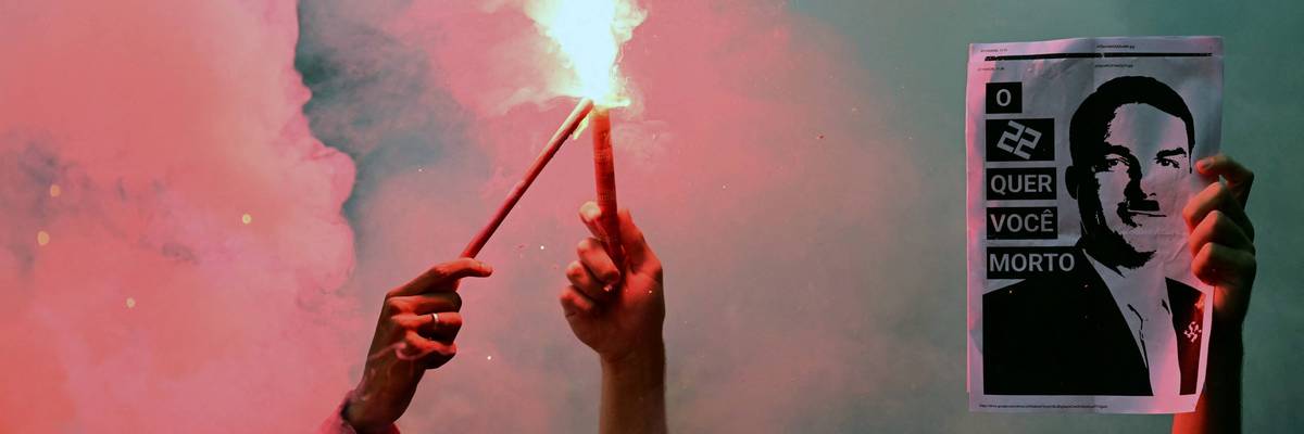 march against the far right in Rio de Janeiro, Brazil