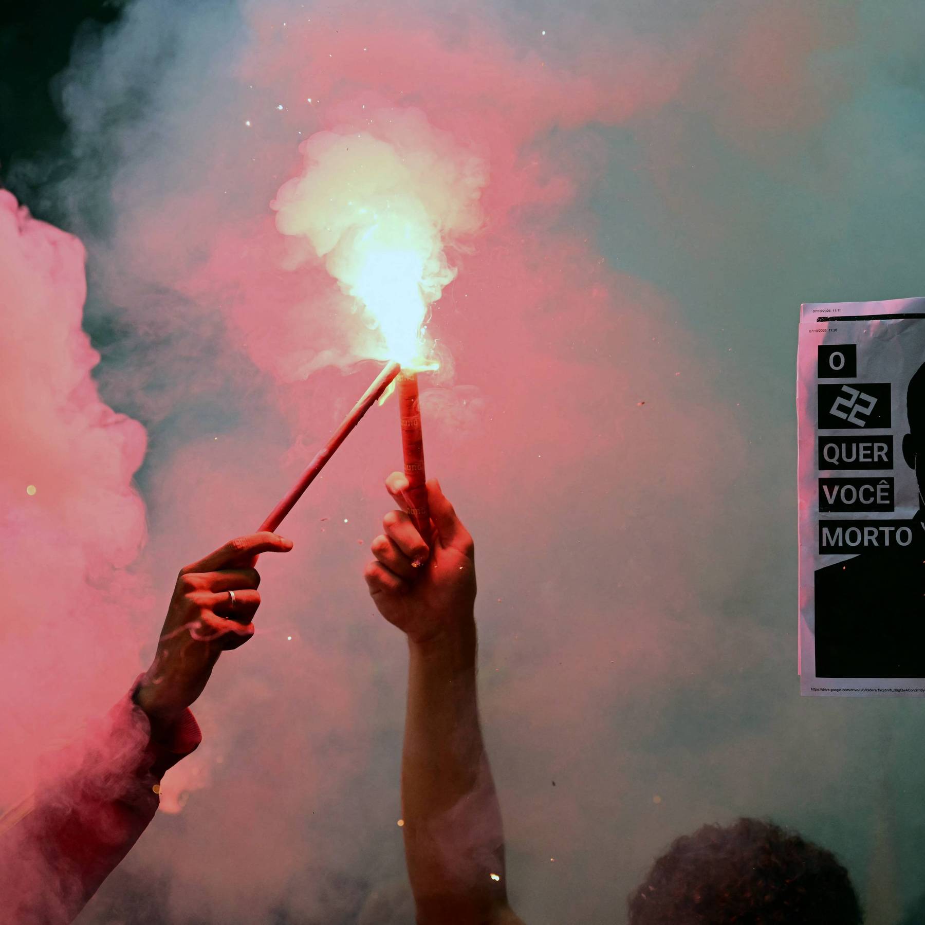 march against the far right in Rio de Janeiro, Brazil