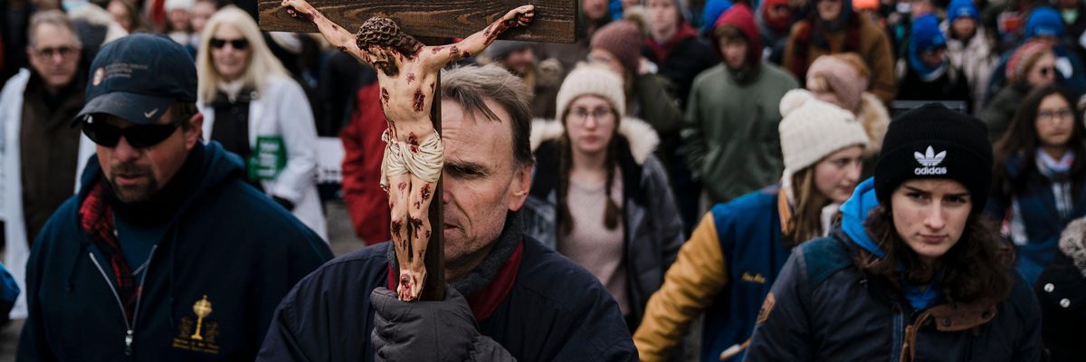March for Life demonstrators in Washington, DC