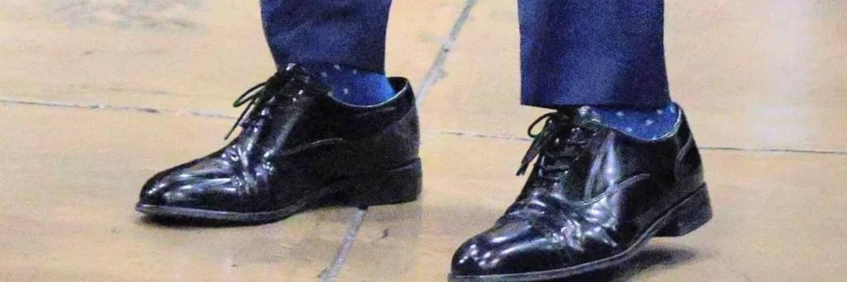 Marco Rubio shuffles in too-large, Trump-gifted shoes