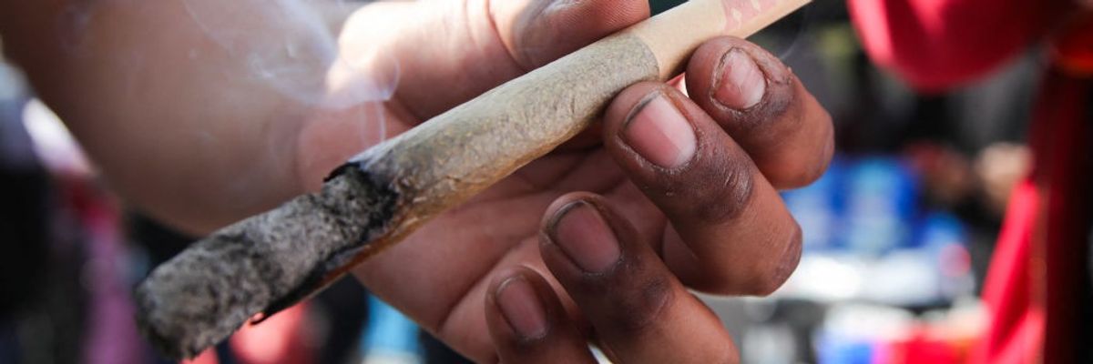 Marijuana joint on 420