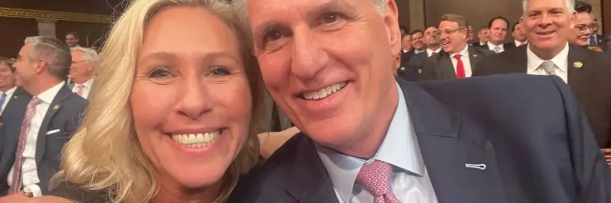 Marjorie Taylor Greene and Kevin McCarthy selfie