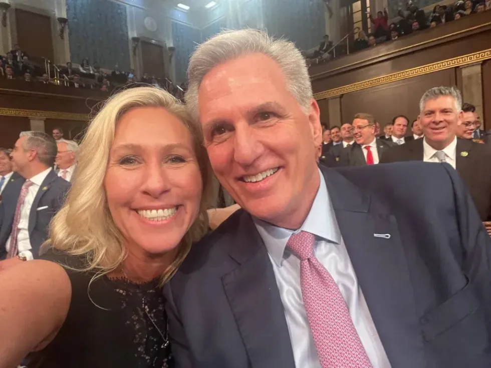 Marjorie Taylor Greene and Kevin McCarthy selfie