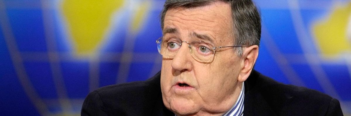 Mark Shields speaks during an NBC appearance