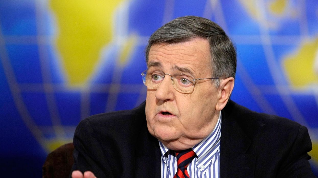 Mark Shields speaks during an NBC appearance