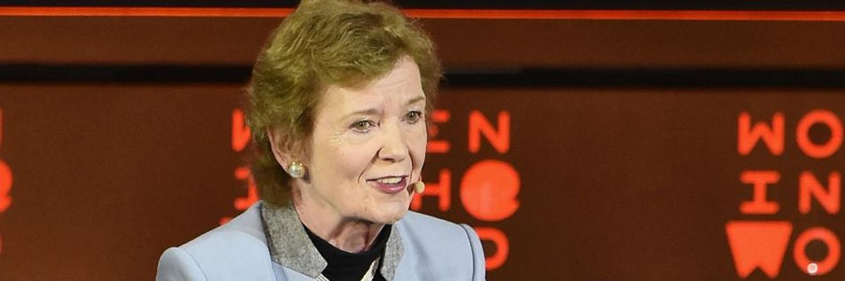 Climate Justice Champion Mary Robinson Warns Extinction Rebellion of Perils If Unwise Tactics 'Alienate the Public'