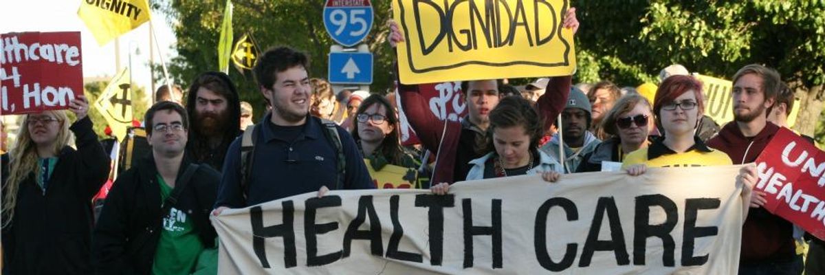 Maryland residents march for the human right to health care in October 2013