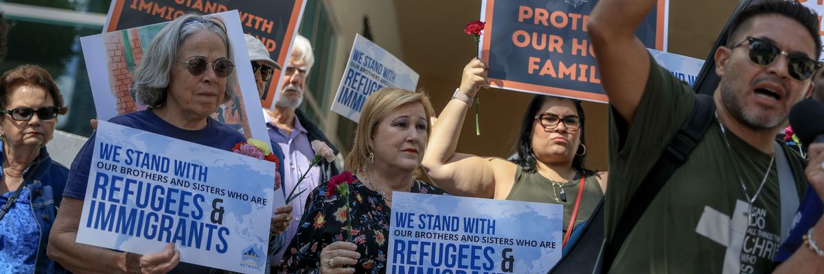 Mass And Prayer Service For Immigrants Held At Immigration Court In Miami