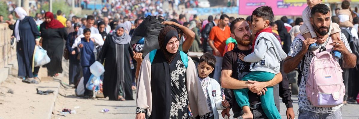 mass exodus of Palestinians from Gaza