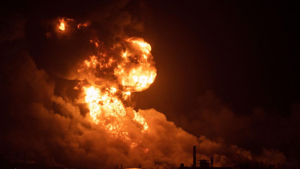 Massive fire at night in Cuba