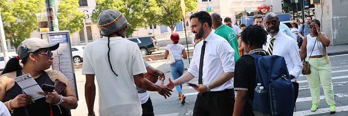 Mayoral Candidate Zohran Mamdani Campaigns In NYC On Primary Day