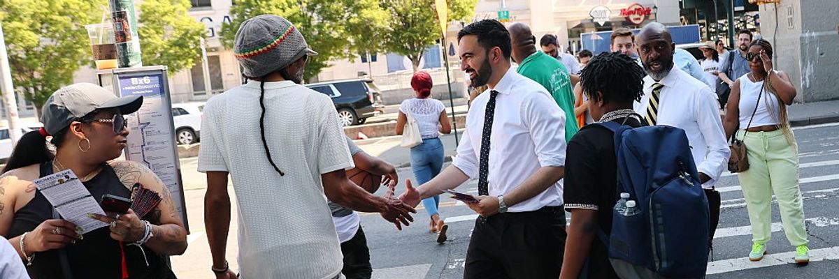 Mayoral Candidate Zohran Mamdani Campaigns In NYC On Primary Day