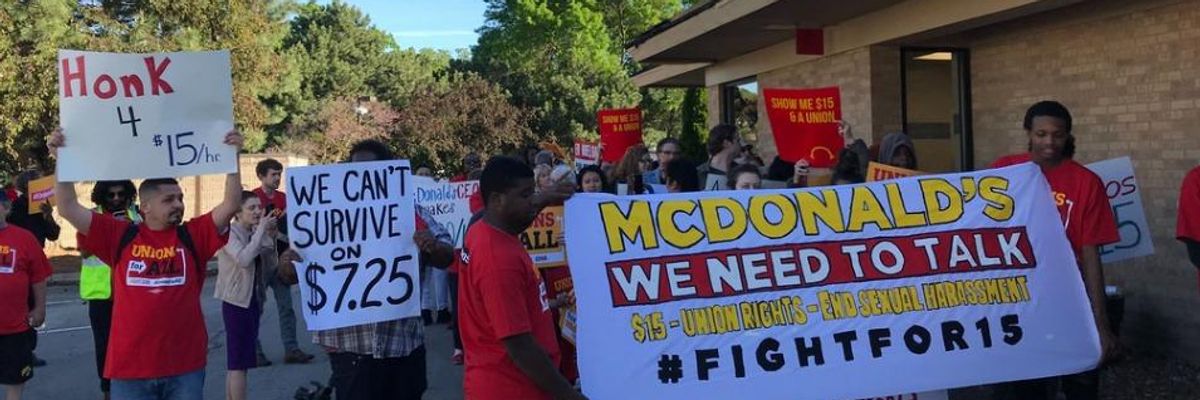 Intent on Leading a 'Political Revolution,' Not Just a Campaign, Sanders Rallies Support for McDonald's Strike