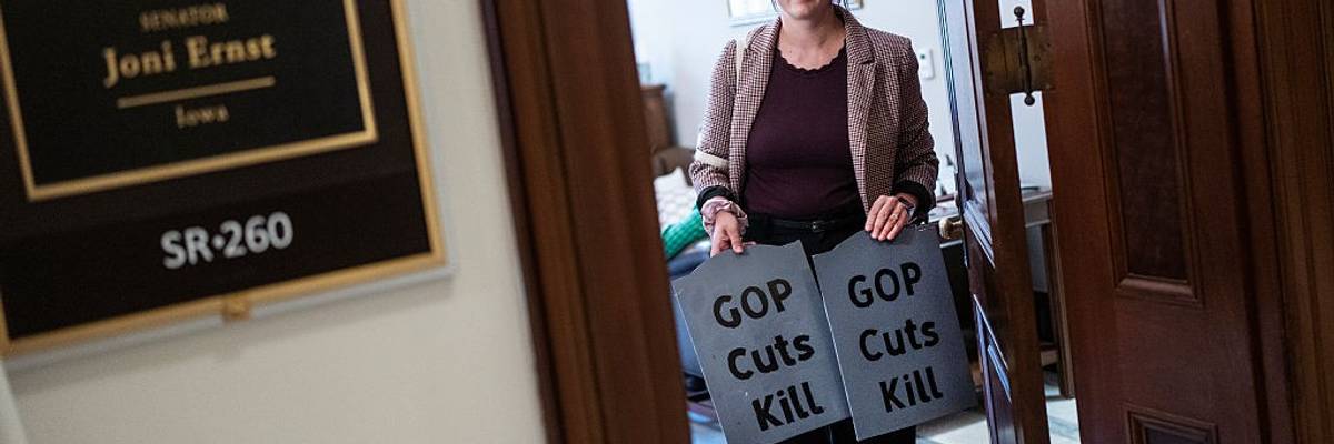 Medicaid protest against Sen. Joni Ernst