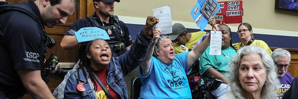 Medicaid Recipients And Health Care Workers Protest During The Energy And Commerce Committee Markup Of Budget Reconciliation Hearing