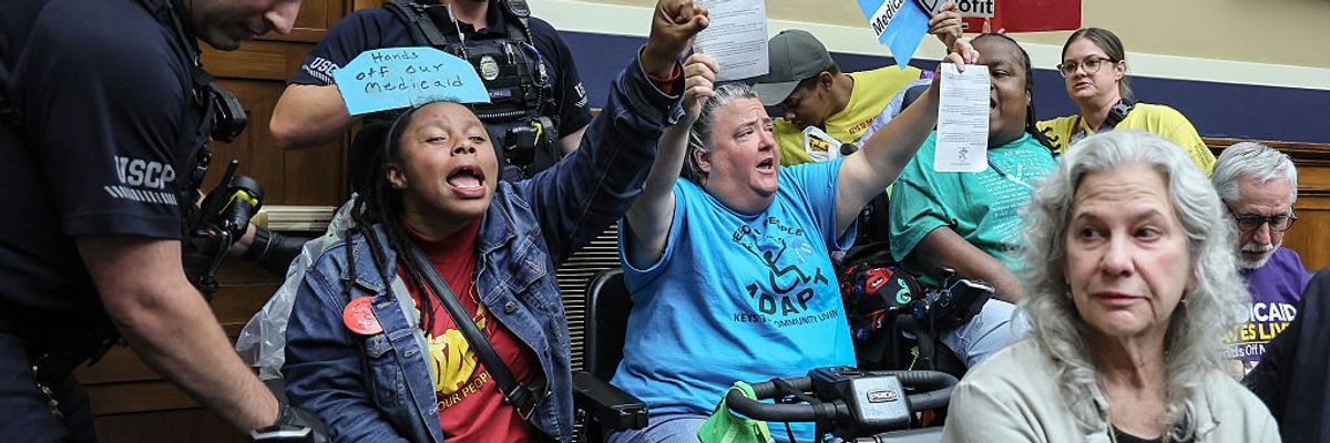 Medicaid Recipients And Health Care Workers Protest During The Energy And Commerce Committee Markup Of Budget Reconciliation Hearing