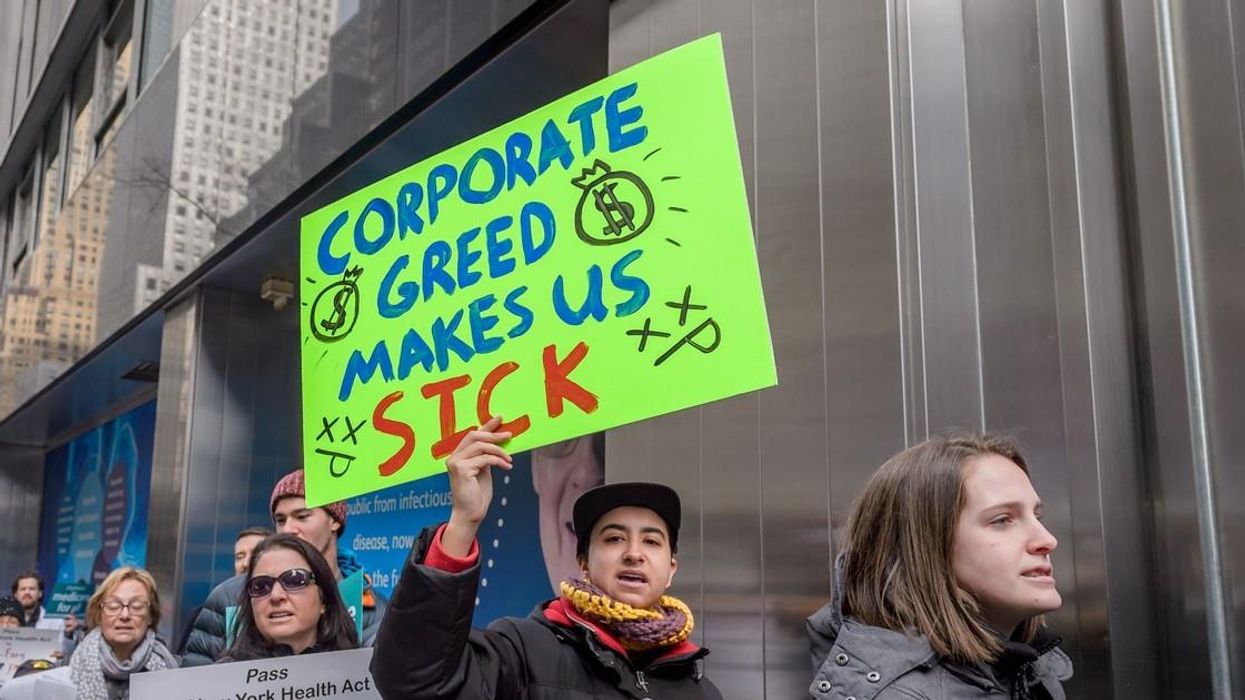 Medical professionals, medical students, ACT UP New York, and their supporters protested outside Pfizer's headquarters in New York City on March 3, 2019