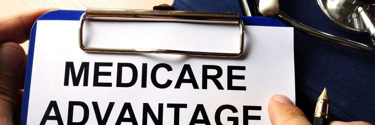 Medicare advantage in a clipboard.