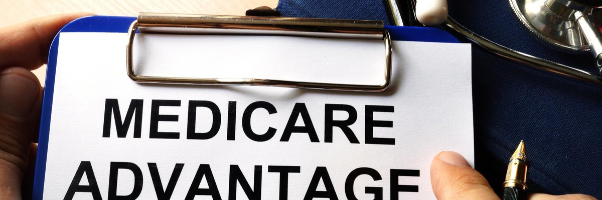 Medicare advantage in a clipboard.