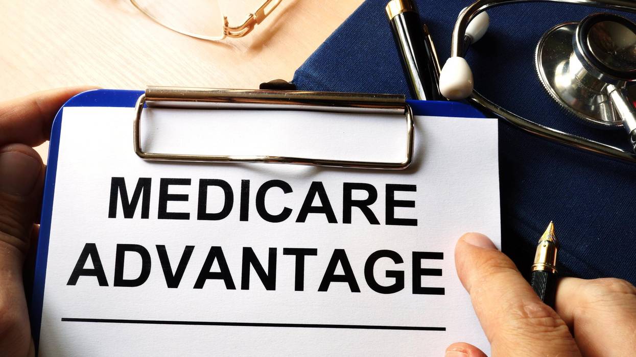 Medicare advantage in a clipboard.