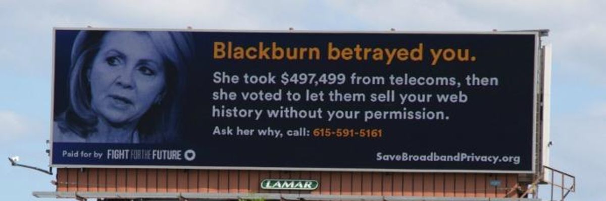 'You Betrayed Us' Billboards Targeting Anti-Privacy Lawmakers Erected