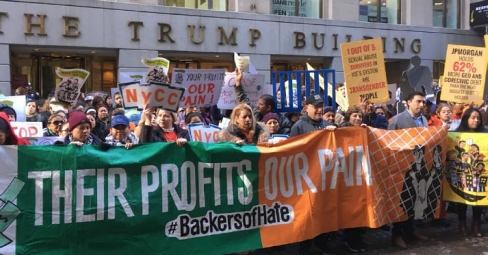 Members of Make the Road New York protested in New York City on May 1, 2018. (Photo: @MaketheRoadNY/Twitter)