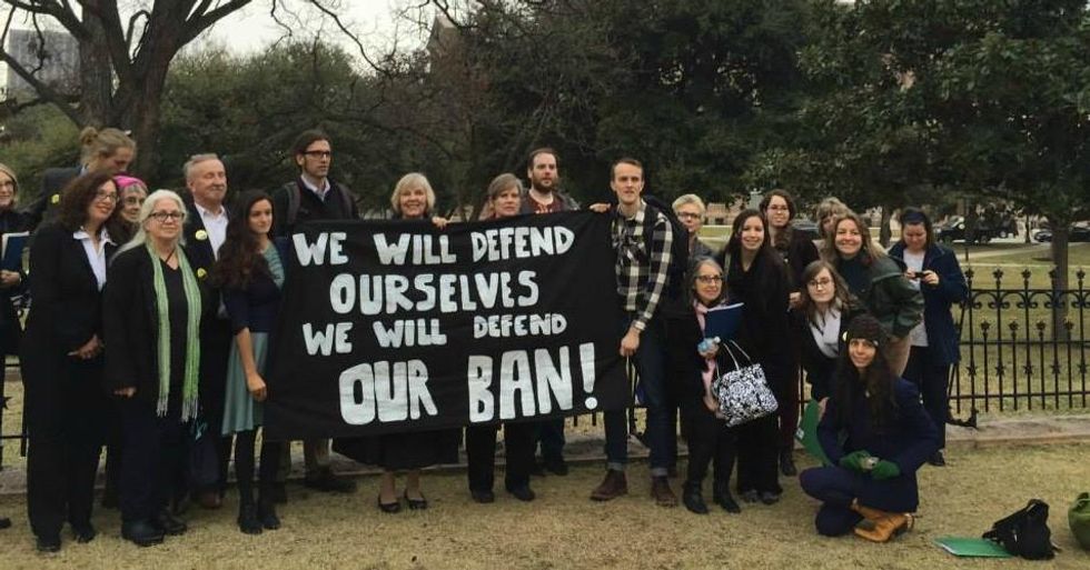 Members of the community-led group Frack Free Denton as they lobbied in the Texas capital against HB 40 early this year. The industry-backed measure was signed into law on Monday and effectively destroys the fracking moratorium overwhelmingly approved by Denton voters at the ballot box in November. (Photo: Frack Free Denton/Facebook)