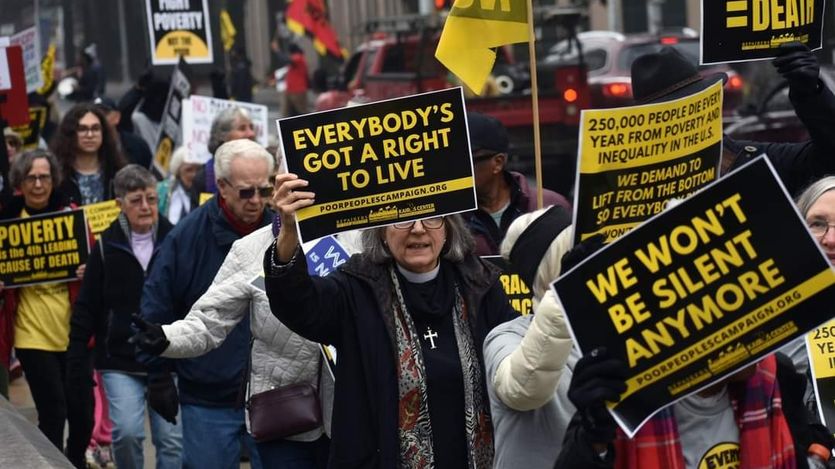Members of the Poor People’s Campaign march in Georgia.