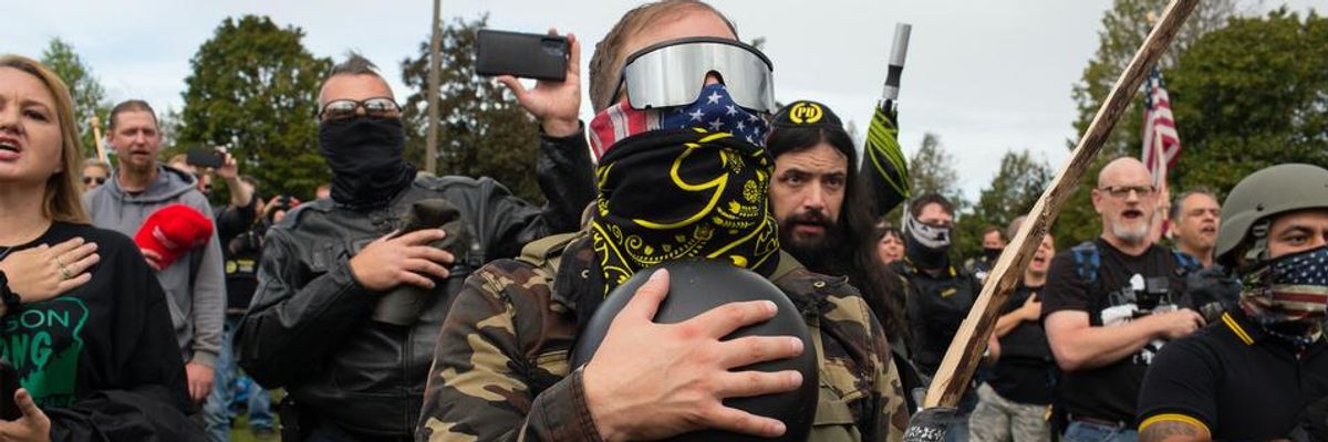 Members of the Proud Boys, a gang that supports President Trump
