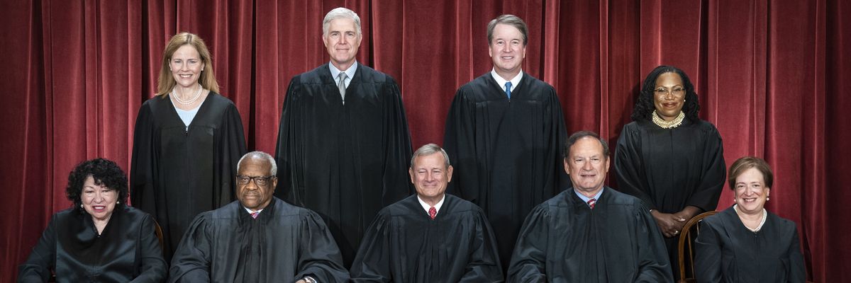 Members of the U.S. Supreme Court are photographed on October 7, 2022 in Washington, D.C.