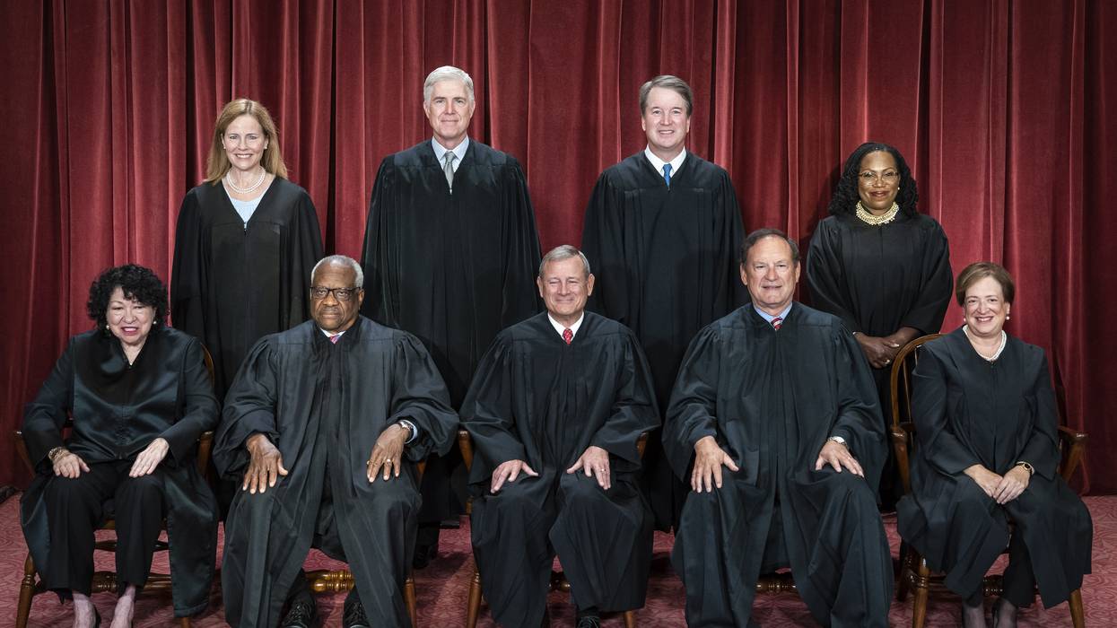 Members of the U.S. Supreme Court are photographed on October 7, 2022 in Washington, D.C.
