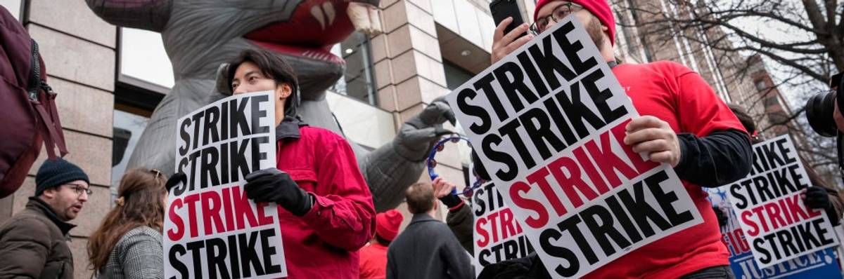 Members Of The Washington Post Guild Stage Walkout