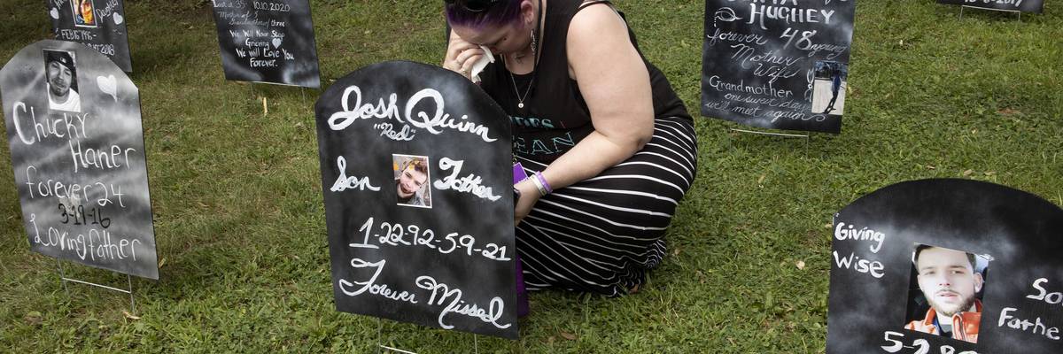 Memorial for opioid deaths in Binghamton, New York