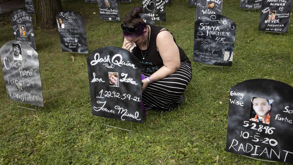 Memorial for opioid deaths in Binghamton, New York