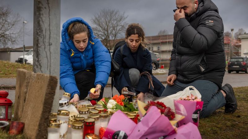 Memorial for Swedish mass shooting.