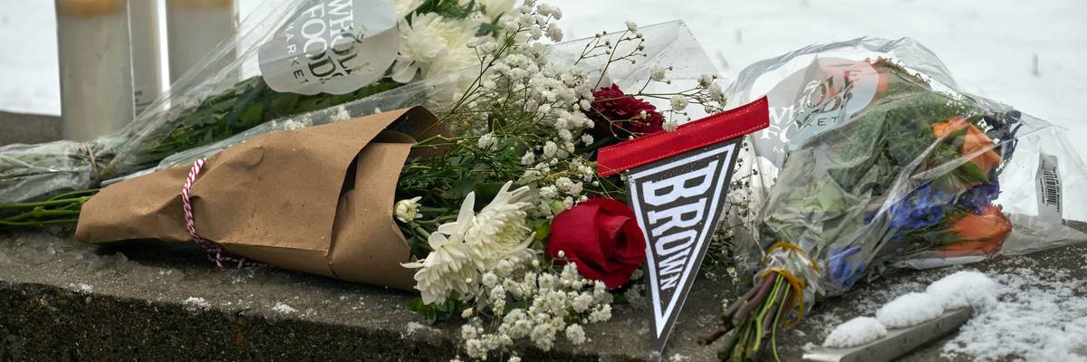 Memorial to shooting victims at Brown.