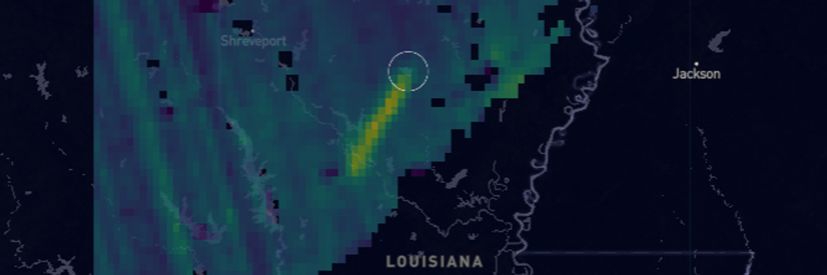 Methane plume seen via satellite