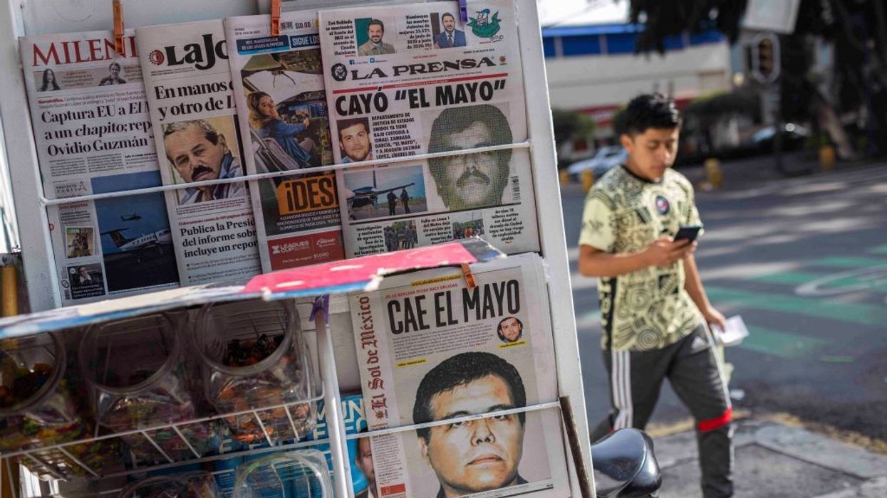 Mexican newspapers showing the news of the capture of Ismael "El Mayo" Zambada