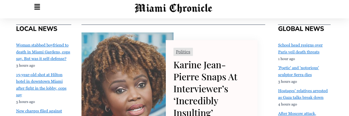 Miami Chronicle screenshot.