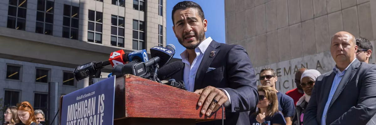 Michigan Democratic Senate Primary Winner Abdul El-Sayed Holds News Conference Day After Primary Win