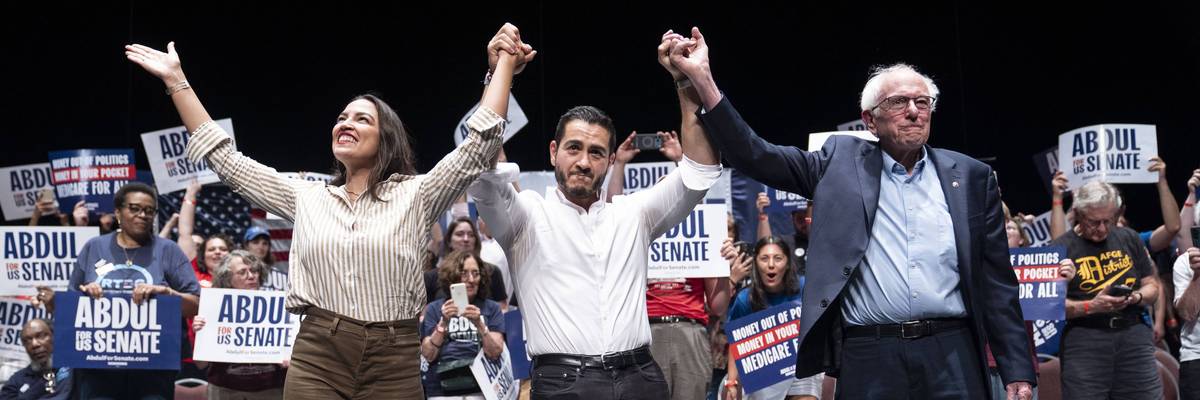 Michigan Senate Candidate Abdul El-Sayed Holds Rally In Detroit With Sen. Bernie Sanders And Rep. Alexandria Ocasio-Cortez
