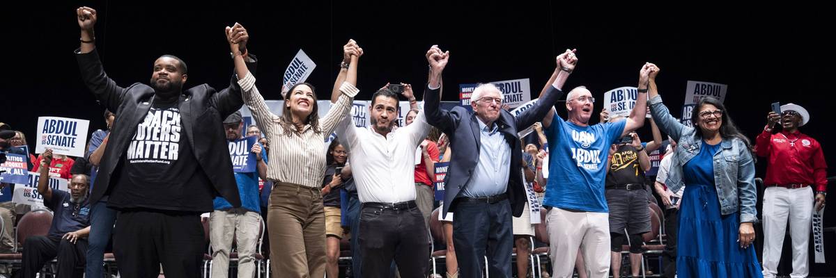 Michigan Senate Candidate Abdul El-Sayed Holds Rally In Detroit With Sen. Bernie Sanders And Rep. Alexandria Ocasio-Cortez