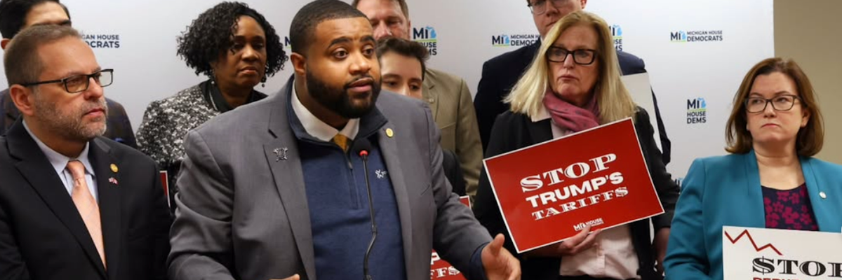 Michigan state Rep. Donavan McKinney speaks