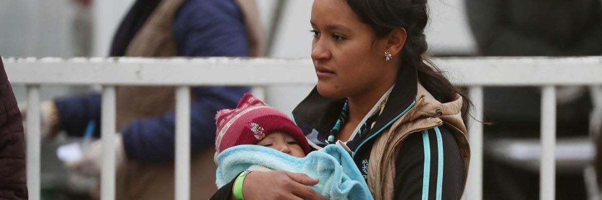 Migrants are seen at a hostel in Piedras Negras, Mexico