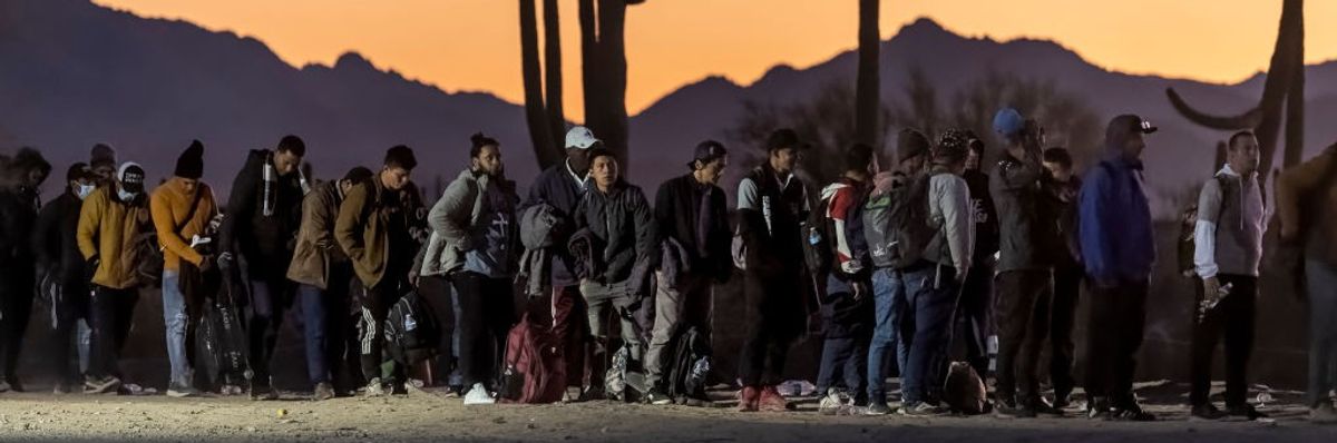Migrants near Arizona border