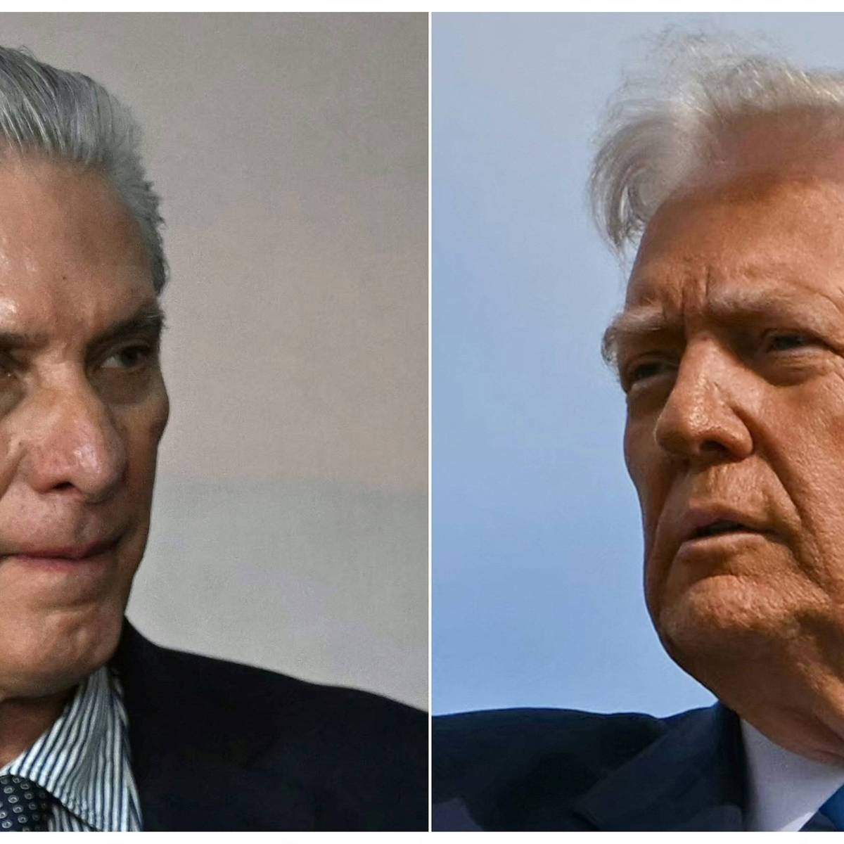 Miguel Diaz-Canel and Donald Trump
