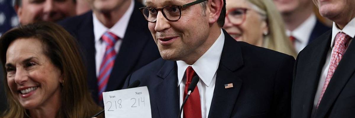 Mike Johnson holds up final BBB tally.